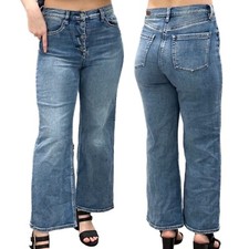 Blank NYC The Chrystie High-Rise Crop Wide Leg Denim Jeans in Wall Street Sz 28