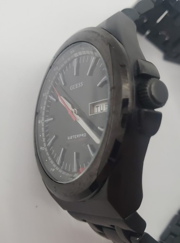 Guess Waterpro 100M Mens Wristwatch Black Stainless Steel 39mm - Picture 3 of 6