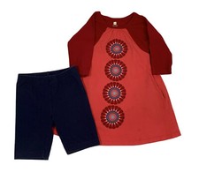 Girls Size 5 TEA COLLECTION Long Sleeve Dress Hanna Andersson Legging Shorts 120