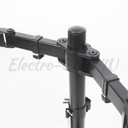 Fully Adjustable Dual Computer Screens Mount 13"-27" Heavy Duty Tilt Stand Desk - Picture 9 of 11