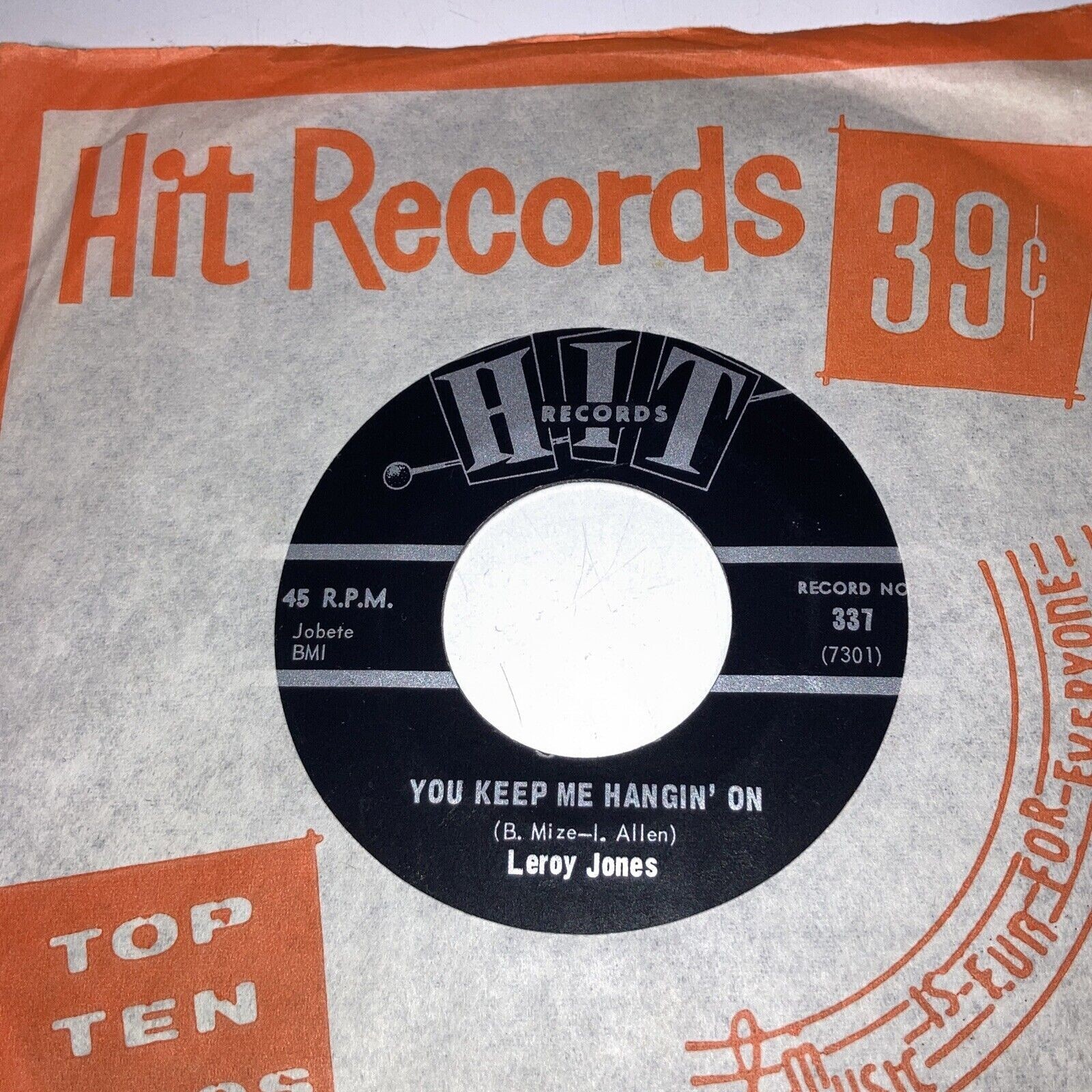 ♫Hear♫ EX RARE Rich Ward For Once in My Life (HIT 107/108) Deep Northern Soul 45