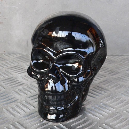 Spardose Totenkopf 14cm Keramik schwarz Skull Schädel Sparschwein Halloween - Bild 2 von 2