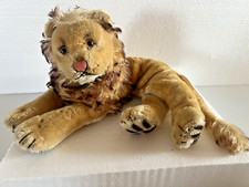 VTG 60s Steiff Laying Leo The Lion 12" Mohair Plush Stuffed Animal No Tag/Button