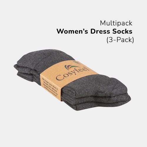 Cosyfeel® Women Crew Dress Socks 3-Pack Bamboo Material Durable Seamless Toe - Picture 42 of 133