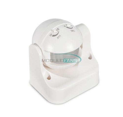 Interruttore Rilevatore Sensore Movimento PIR Bianco/Nero/Grigio DC12V/AC110V-220V 12M 180°. - Foto 20 di 24