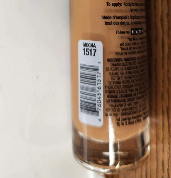 1 PIEZA BASE COBERTURA COMPLETA HARD CANDY GLAMOFLAUGE 1517 MOCA .67zEA*LEER DESCRIPCIÓN* Foto 2 de 4