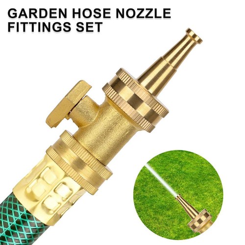 Brass Garden Nozzles Heavy Duty Adjustable Twist Water Hose High Pressure Us - Picture 9 of 12