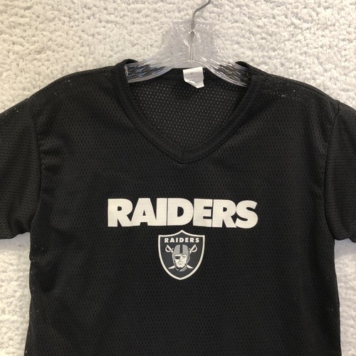 Vintage Franklin NFL Raiders Football Jersey Mesh Shirt Black Youth Size Medium - Picture 2 of 10