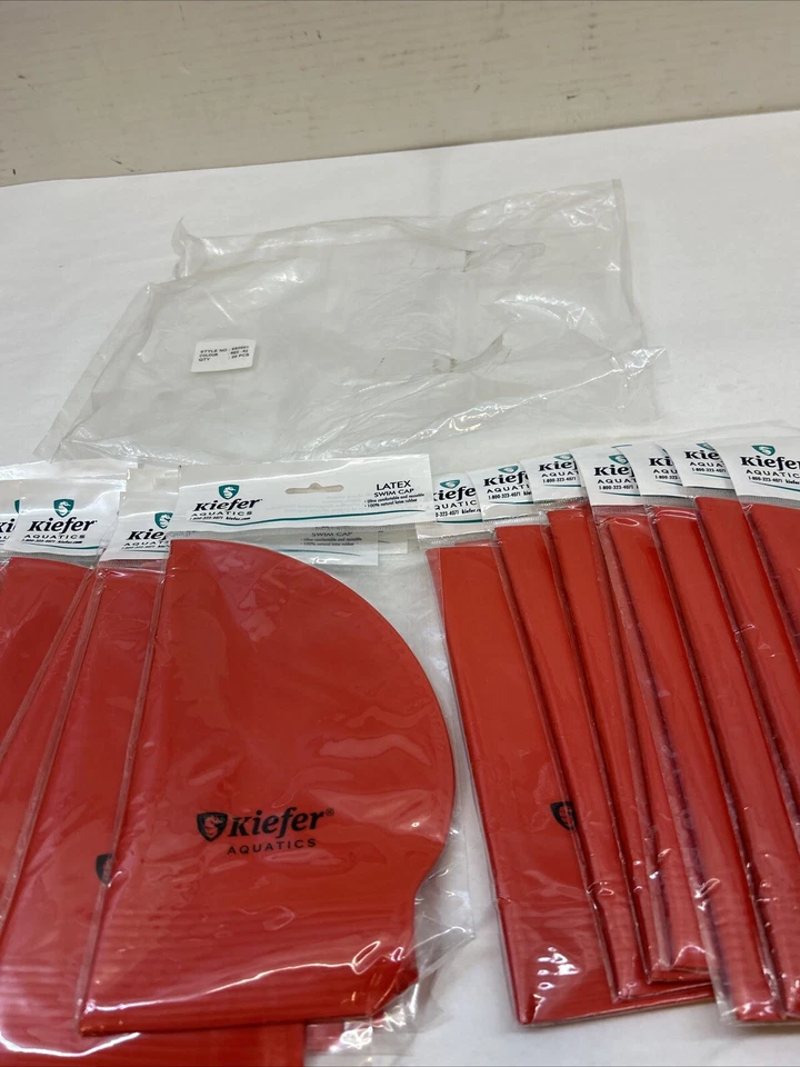 Lote de 20 gorras de baño KIEFER Superflex látex ROJO Foto 3 de 4