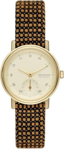 Skagen SKW3106 Dome Damen Armbanduhr Wollband 32mm Gold/ Braun