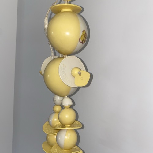 Vtg Waggie Wheels 1920-40s Hard Celluloid Dangle Baby Crib Rattle 11" Dangle Toy - Picture 9 of 10