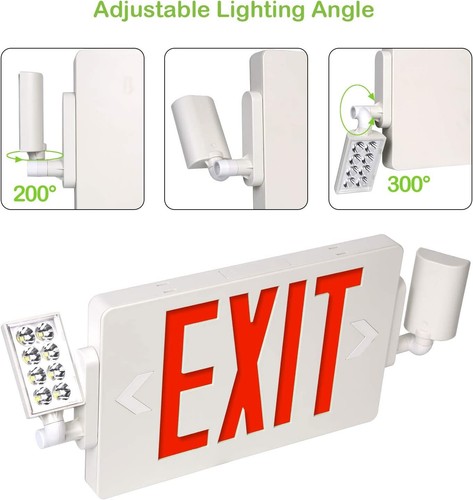 2 Pack LED EXIT Sign Light Combo with Back-up Battery for Commercial UL Listed - Picture 12 of 12