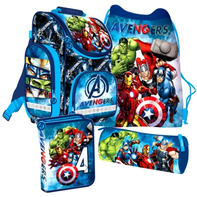 Avengers Marvel 4 Teile Set SCHULRANZEN RANZEN Federmappe Tornister Sporttasche