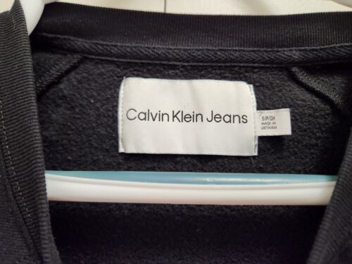 Mujer Calvin Klein Jeans Negro Cuello Redondo Manga Larga Polar Sudadera Talla S - Imagen 4 de 4