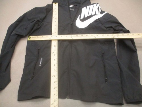 NIKE Size L Kids Unisex Black Full Zip Stand Collar Zip Pocket Track Jacket 425 - Picture 6 of 12