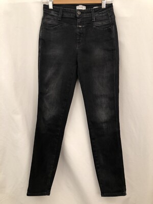 Closed Anthropologie Skinny Pusher Jeans Black Stretch Made In