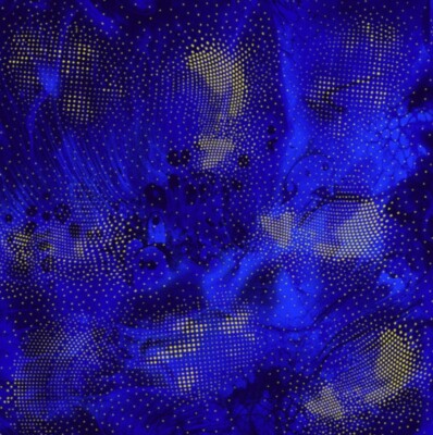 BOLT END 35 INCHES Timeless Treasures Bijoux Royal Blue Metallic Cotton Fabric