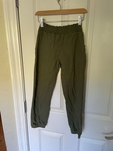 Carter’s olive green jogger style pull on elastic waist pants, Size 8/8a Girls - Picture 3 of 6