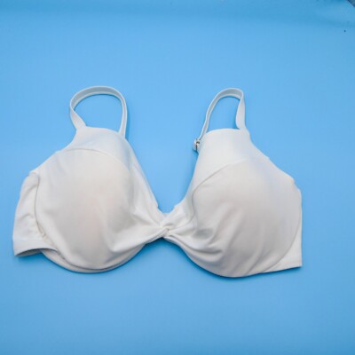 Victorias Secret 38DD White Bombshell Ruched Underwired Push-up Bikini Top Swim