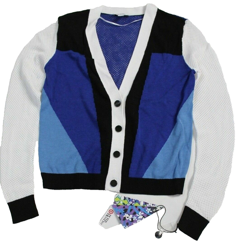 Cardigan a rete Peter Pilotto x Target Colorblock taglia XS blu bianco - Foto 2 di 6