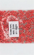 1000PC Ferrule Cord End Terminal Copper Brass Wire Copper  red AWG#24 E0308 