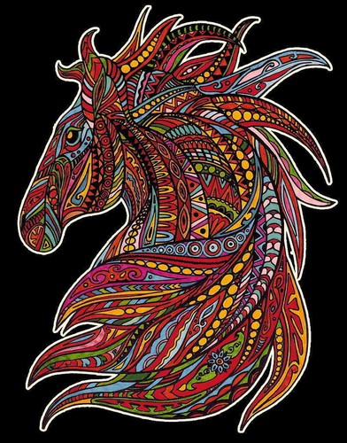 Ausmalbild Pferdekopf 47 x 35 cm - Bild 5 von 8