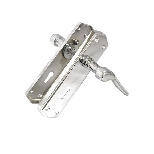 Premium Chrome Internal Door Lock Handles Long Back Plate & 3 Lever Sash Lock x6 - Picture 2 of 10