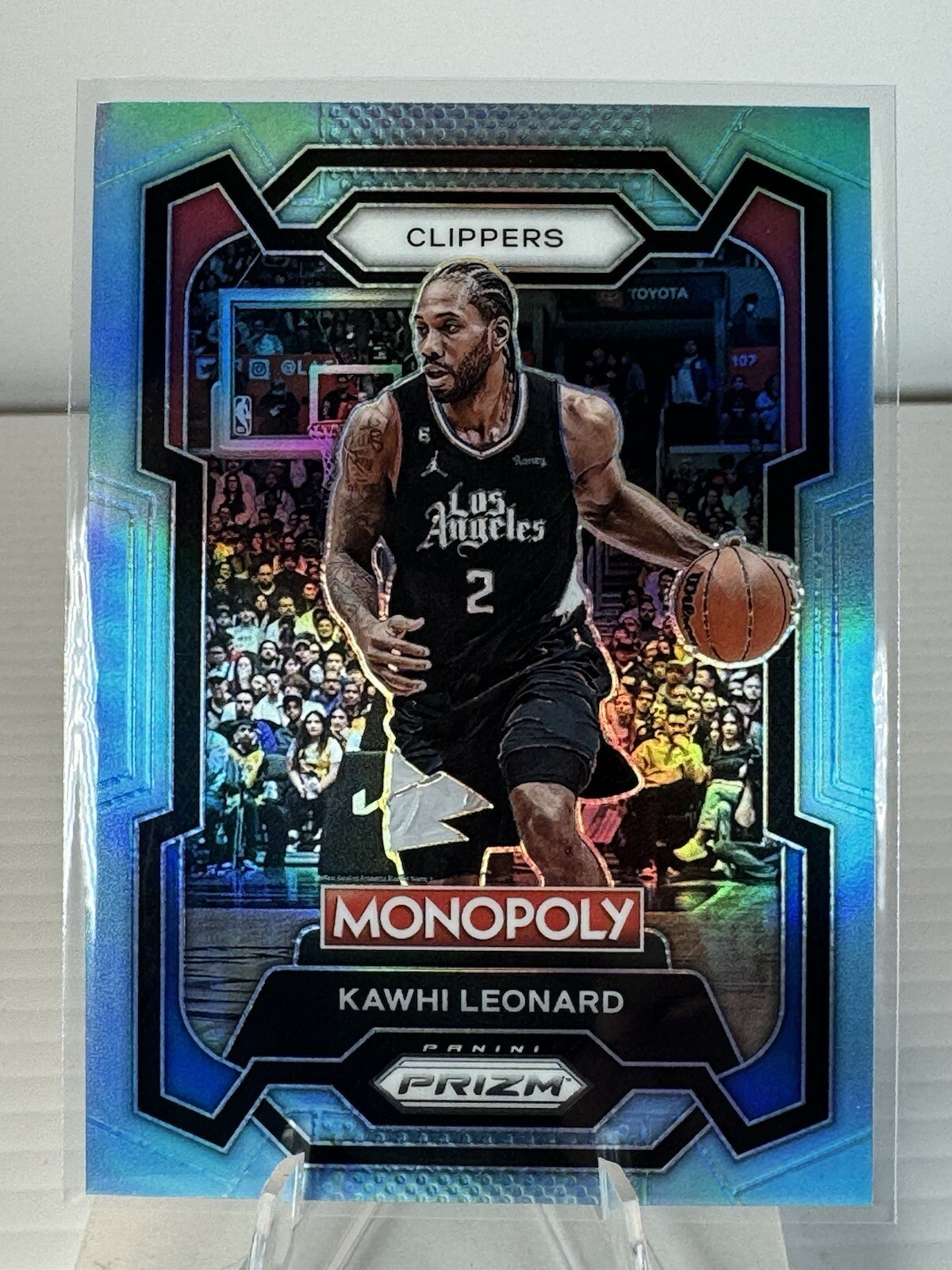 2023-24 Panini Prizm Monopoly Kawhi Leonard Light Blue Prizm SSP #37 #'ed /199