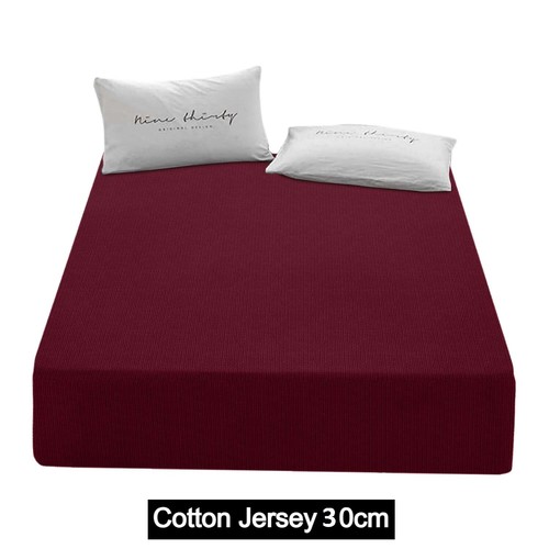 Fitted Sheet Extra Deep Pocket 25/30/40cm Plain Stripe, Jersey Cotton Bed Sheets - Picture 131 of 146