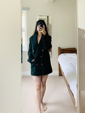 House Of Fraser Size 12 Forest Green 100% Pure New Wool Coat