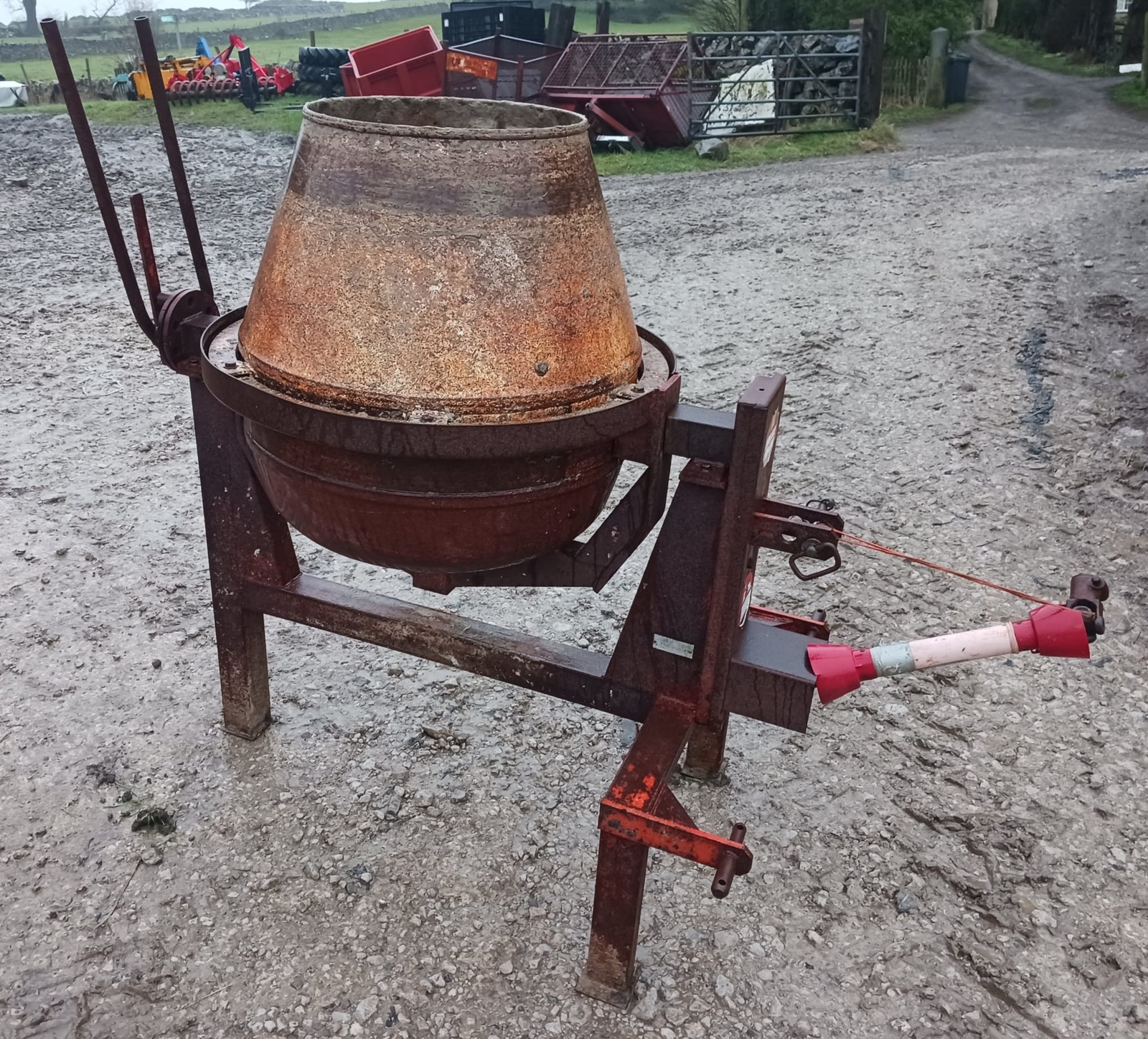 Lawrence Edwards tractor 3pl Pto driven concrete mixer, astwell