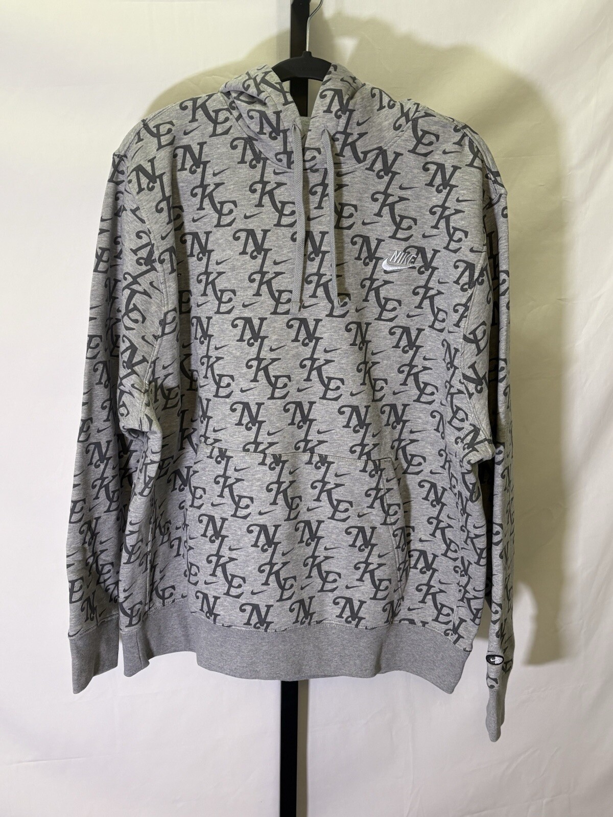 XL - Nike Sportswear Club Fleece All Over Print Hoodie Grey FZ2230-063 - New