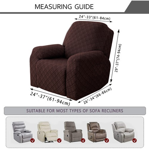 Recliner Chair Cover Jacquard Stretch Reclining Chair Slipcover For Furniture - Picture 2 of 85
