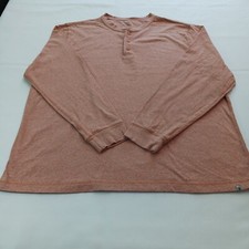 Ocean + Coast Henley Men's Peach Color Cotton Pullover Sweatshirt Long Sleeve XL