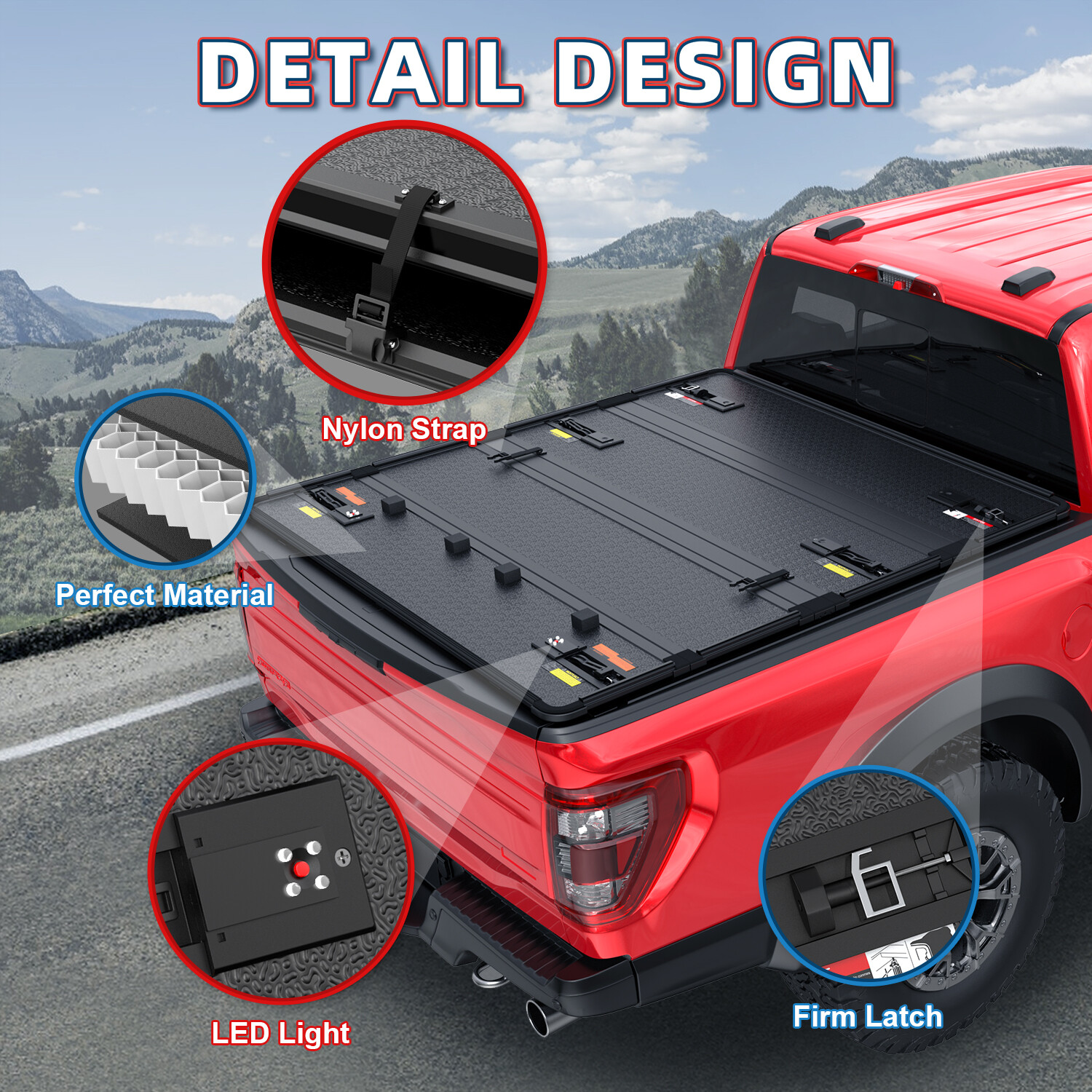 5.5FT Hard Tonneau Cover 4Fold For 20152023 Ford F150 F150 Truck Bed