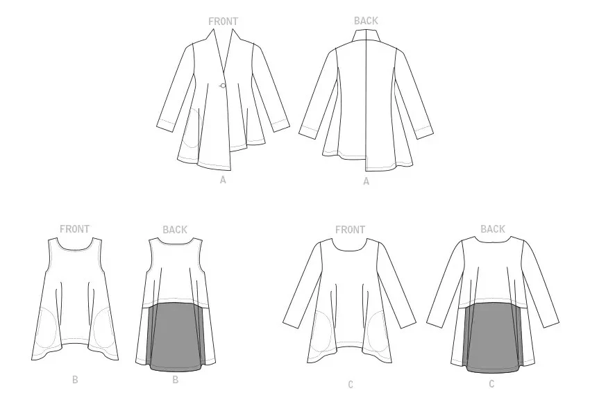 Vogue Sewing Pattern 1808 Misses 16-26 Jacket with Asymmetric Hem and Tunics - image 3 of 4