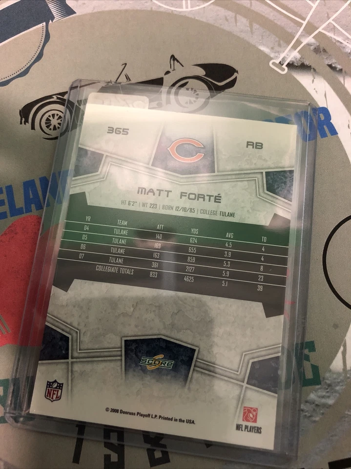 2008 Score #365 Matt Forte RC Chicago Bears  - Image 4 of 4