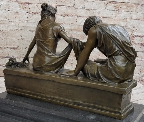 Signed Dalou Lovely Sculpture of a Romantic Couple Bronze Sculpture Figurine - Picture 4 of 10