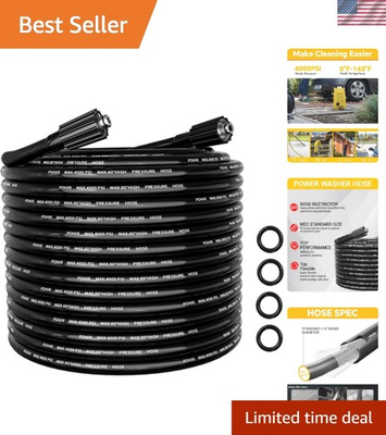 #ad Professional Grade 50FT Pressure Washer Extension Hose 4000 PSI M22 Fittings $48.99