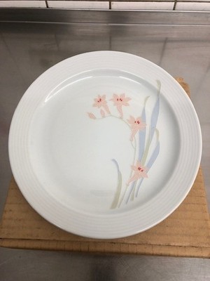 6 x Colditz GDR Dinner Plates 23.5 cm White Flowers Mitropa HO Consumer Interhotel
