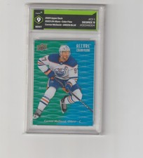 2023-24 Upper Deck Allure #CF-1 Connor McDavid Color Flow Green-Blue HGA 9