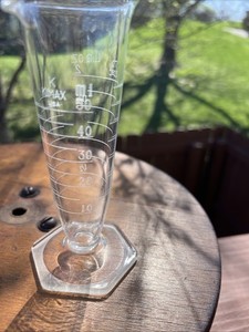 Vintage Kimax Conical Graduated Glass Beaker Apothecary Pharmacy 2oz Footed