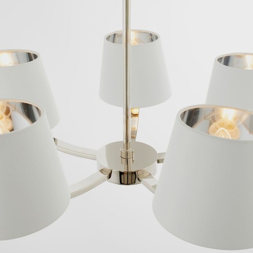 Ceiling Light Silver Harvey 5 Polished Nickel Endon 73022 - Picture 4 of 9