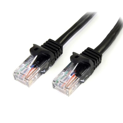 StarTech.com 1 m Black Cat5e Snagless RJ45 UTP Patch Cable - 1m Patch Cord - Eth