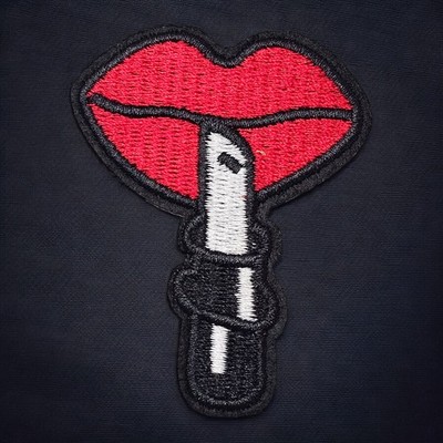 Red Lips Lipstick Iron On Patch Embroidered Makeup Beauty Retro Kiss Sew DIY