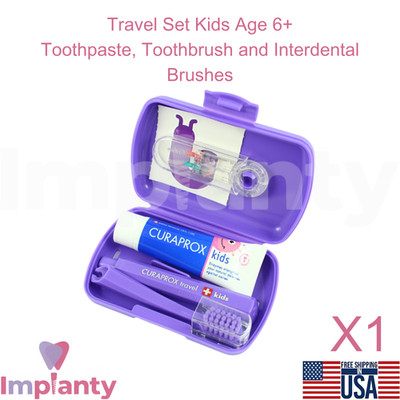 Curaprox Kids Dental Travel Kit Age 6+ Oral Hygiene Compact Case Set