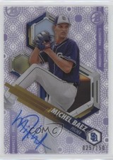 2018 Bowman High Tek Prospects Purple Rainbow Diffractor Michel Baez Auto 0v0