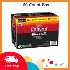 Folgers Black Silk, Dark Roast Coffee, Keurig K Cup Pods, 60 Count Box