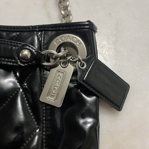 Coach 18673 Poppy Liquid Glass ~ Bolso de Hombro Acolchado Correa de Cadena Ajustable - Imagen 5 de 15