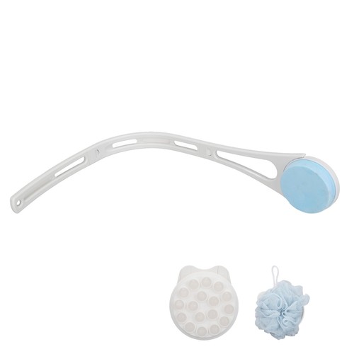 Shower Brush Set Skin Exfoliating Bath Back Sponge Scrubber Brush With Long TJS